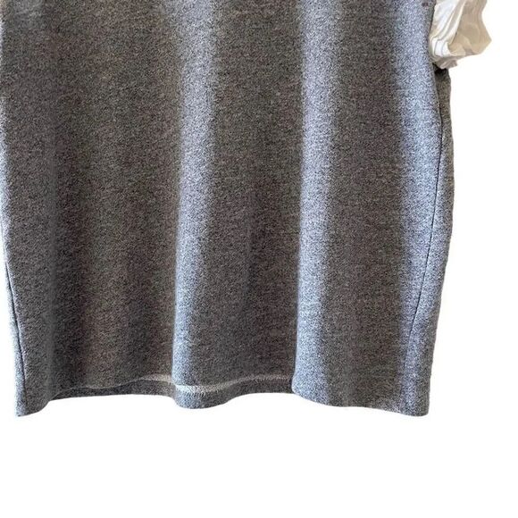 Jolie Heather Gray White Embroidered Ruffled Sleeves SZ L/XL # 1537 - Picture 5 of 12
